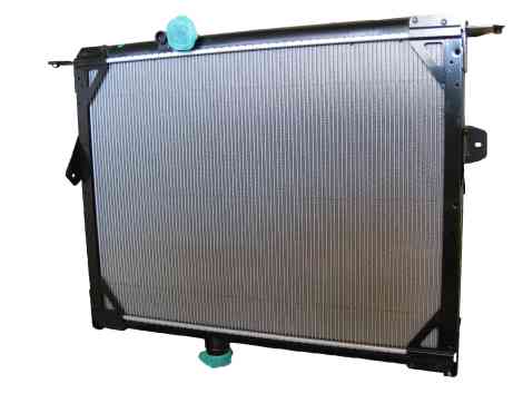 Mack OEM Radiator With Frame Angled View. 