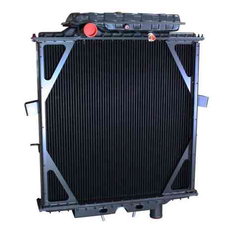 Peterbilt Four Row Bolt Together Radiator With Surge Tank Front Angle.