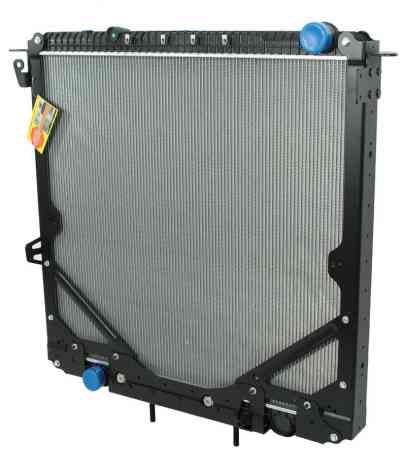 Freightliner Radiator With Frame 2012 & Newer Cascadia Angled View. 