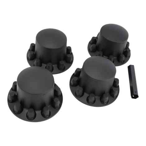 SATIN BLACK REAR WHEEL AXLE COVER KIT | 33MM LUG COVERS | 4 REAR COVERS